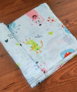 Bamboo Cotton Swaddle - Cartoon Monsters - SW1