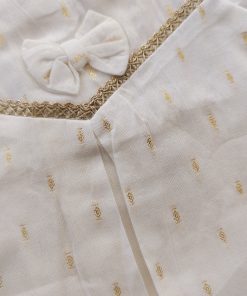 Cotton Kasavu frock  - Off White With Golden - KF1 - Image 2