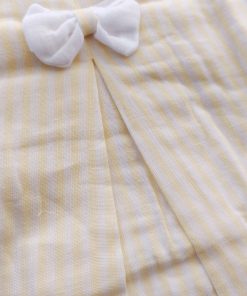 Girls Casual Frock - Yellow and White Strip - FRK - Image 2