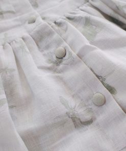 Alternative view of Girls Frock - White With Green Floral - FRK1