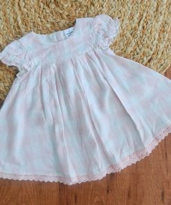 Girls Frock - Pink and White Check - FRK1