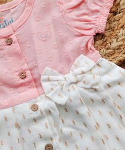 Alternative view of Cotton Kasavu Frock - Light Pink  - EFRK