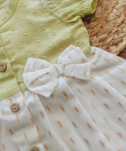 Alternative view of Cotton Kasavu Frock - Light Green - EFRK