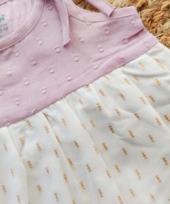 Alternative view of Cotton Kasavu Shoulder Knot Frock - Light Purple - EFRK
