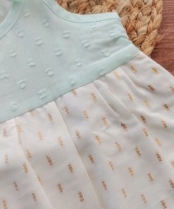 Alternative view of Cotton Kasavu Shoulder Knot Frock - Light Blue - EFRK