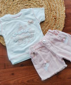 Premium Top and Shorts - Pink and White - GTP1