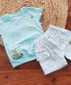 Premium Top and Shorts - Pista Green  and White - GTP1