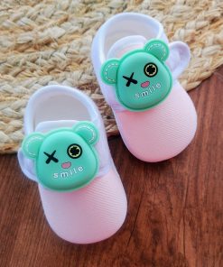 Booties - Pink and Green Teddy Head - BTS1