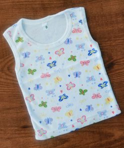 Vest Sleeveless - White with Color Butterflies - VT1