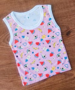 Vest Sleeveless - Pink with Fruits - VT1