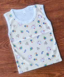 Vest Sleeveless - Peach with Bunny and Floral - VT1