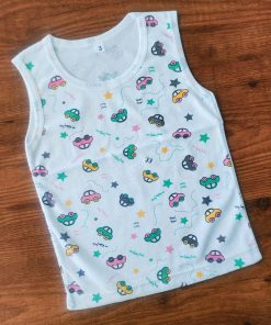 Vest Sleeveless - White with Color Car - VT1