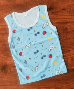 Vest Sleeveless - Sky Blue with Boll, Ice Cream and Star - VT1