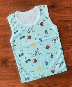 Vest Sleeveless - Light Blue with Boll, Ice Cream and Star - VT1