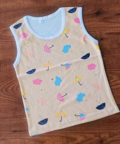 Vest Sleeveless - Light Orange with Color Umbrella and Cloud  - VT