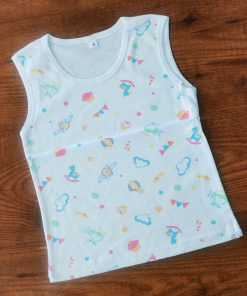 Vest Sleeveless - White with Horse, Clouds, Cupcakes, and Hot Air Balloons - VT1
