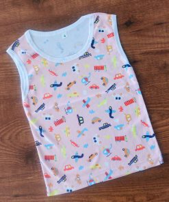 Vest Sleeveless - Pink with Vehicles - VT