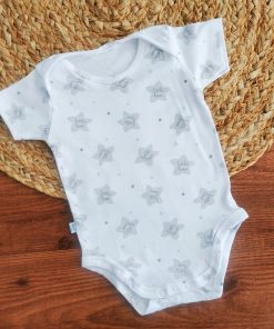 Romper/Onesie - White with Grey Star - AZBS