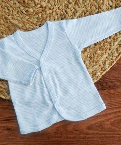 Full Sleeve Jhabla Front Button - Grey Strip - FSJ1