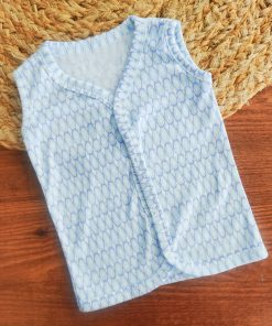 Sleeveless Jhabla Front Button - Blue Shape - FSJ1