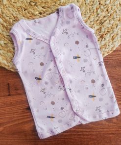 Sleeveless Jhabla Front Button - Lavender Rocket - FSJ1