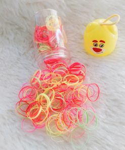 Girls Small Hair Rubber Bands - Yellow