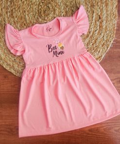 Knitted Cotton Frock - Dark Pink - DFK