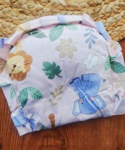 Cotton Rai Pillow - Light Pink with Forest Animal and Trees - PL1