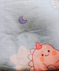 Muslin Rai Pillow - Light Blue with Cute Dino  - PL1 - Image 2