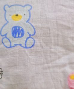 Muslin Rai Pillow - Light Pink with Teddys - PL1 - Image 2