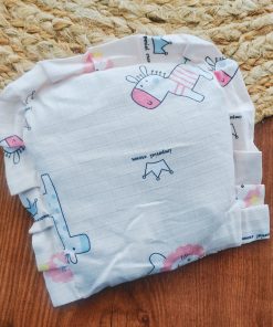 Muslin Rai Pillow - Light Pink with Animals - PL1