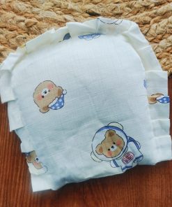 Muslin Rai Pillow - Light Yellow with Space Teddy  - PL1