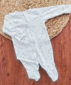 Sleeping Suit -  Off White with Blue Honey Bee - SS1