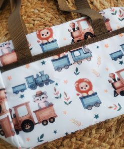 Mini Mother Diaper Bag - Brown Animals on Train - MDB1 - Image 2