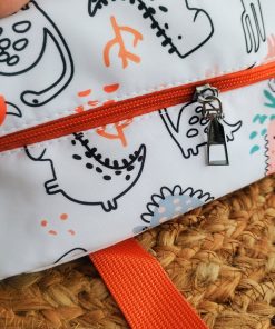 Mini Mother Diaper Bag - Orange Dino - MDB1 - Image 3