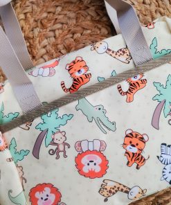 Mini Mother Diaper Bag - Light Yellow with Lion, Tiger, Giraffe and Monkey - MDB1 - Image 2