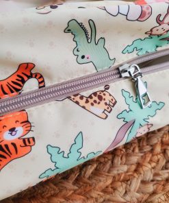 Mini Mother Diaper Bag - Light Yellow with Lion, Tiger, Giraffe and Monkey - MDB1 - Image 3
