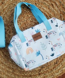 Mini Mother Diaper Bag - Blue with Rainbow, Leaf and Dog - MDB1