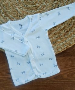 Full Sleeve Jhabla Front Button - White with Dog Print - FSJ1