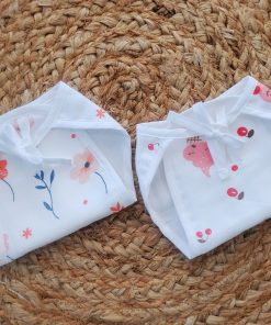 Muslin Cotton Nappy - Pack Of 2 - Ice Cream + Floral - NP01