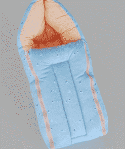 Soft Cotton Kangaroo Wrapper - Blue with Boat and Orange - KW1