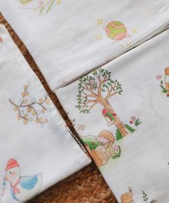 Alternative view of Muslin Cotton Swaddle 110x110cm - Pack of 3 - Forest Animals + Boy on Boat + Fish and Duck - SW1