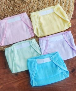 Muslin Double Layer Color Velcro Nappy - Pack of 5 - NP01
