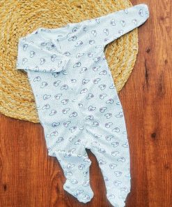 Sleeping Suit - White with Purple Heart and Dot - SS1