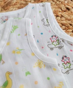 Organic Muslin Cotton Jhabla - Pack of 2 - Star + Green Duck - JH1 - Image 2