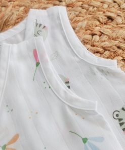 Organic Muslin Cotton Jhabla - Pack of 2 - Tiger + Flower - JH1 - Image 2