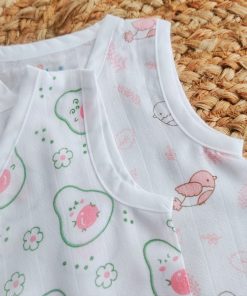 Organic Muslin Cotton Jhabla - Pack of 2 - Pink Sparrow + Avocado - JH1 - Image 2