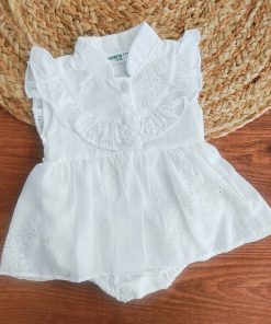 Girls Casual Frock - Off White - FRK