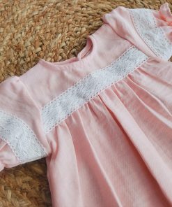 Alternative view of Girls Casual Frock - Peach with Lace - FRK