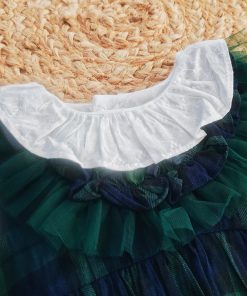 Alternative view of Girls Casual Frock - Blue and Green Check - FRK